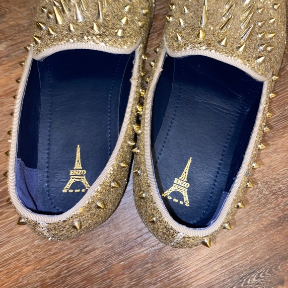 Enzo Romeo gold studded loafers - Picture 2 of 5